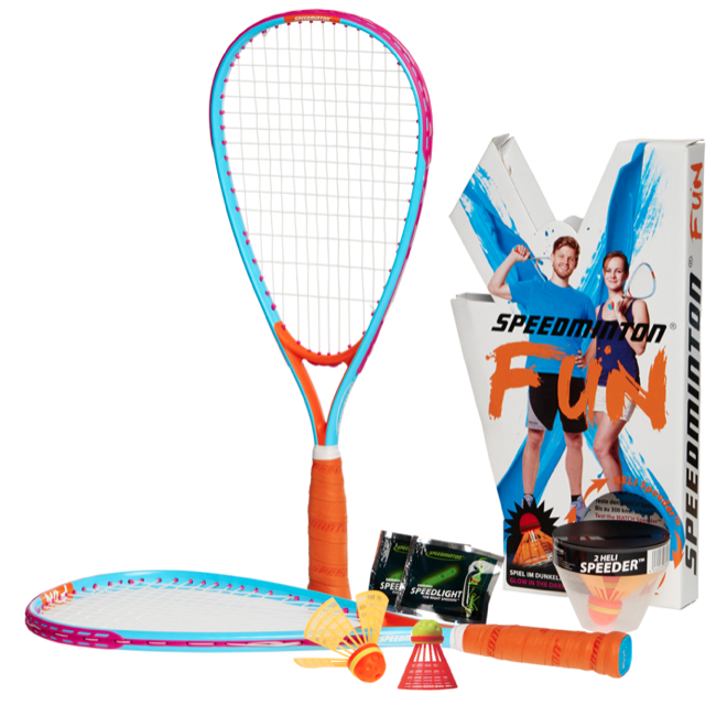 Speedminton Big Set - 10 Rackets, 3 Speeder Types, 40 Cones | Complete Crossminton/Speed Badminton Kit
