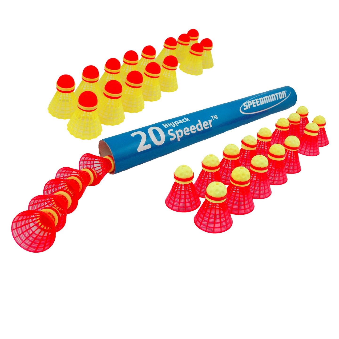 Speedminton® Mix Speeder™ tube of 20 (10 Fun, 10 Match)